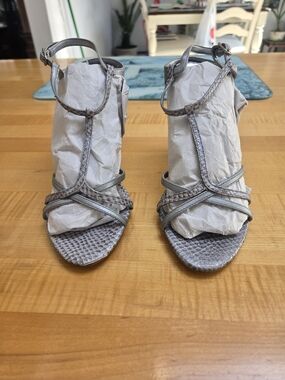 Women’s Silver Strappy Heeled Sandals